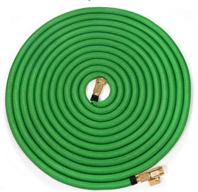 Flexible rubber garden hose with solid brass fittings (1)